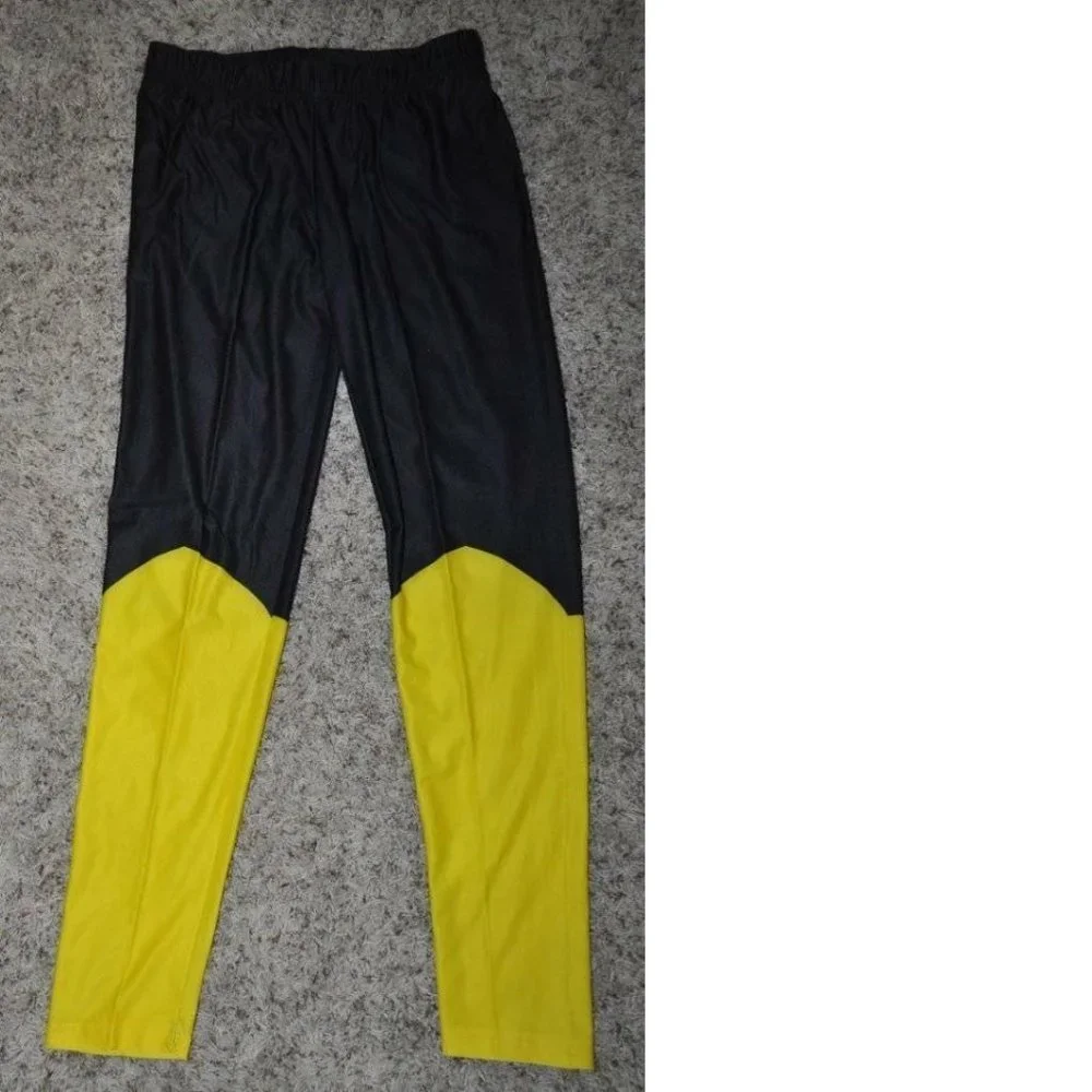 Batman Batgirl Leggings Black Medium Yellow Halloween Costume Accessory 14+